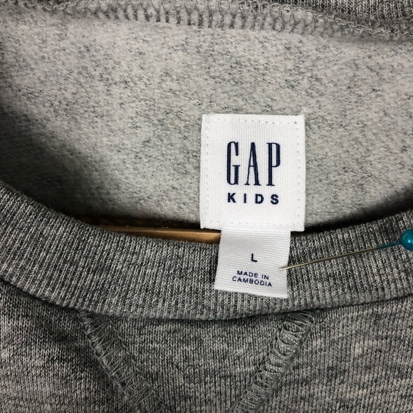 Gap Girl Knit Tunic Top Dress Gray Pink sz large - Picture 4 of 12